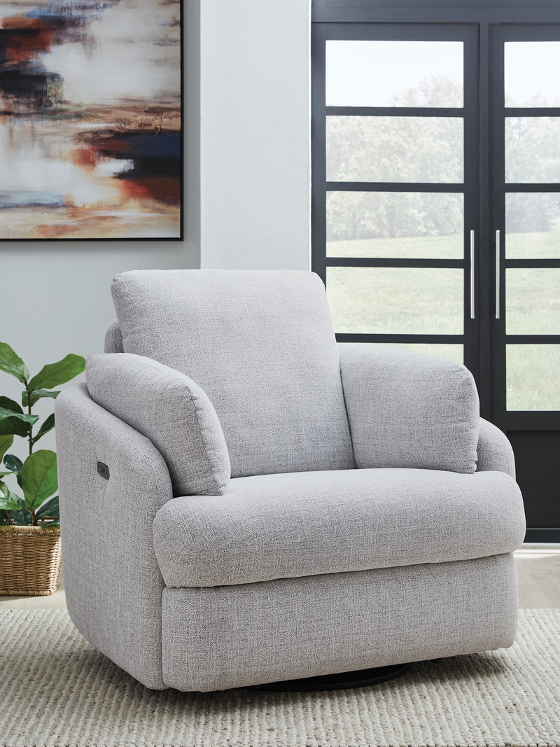 Tampa Furniture Outlet Lutz - Ashley Furniture - Alainmont Next-Gen Nuvella Swivel Power Recliner - Swivel Power Recliner / Stone - A3000739
