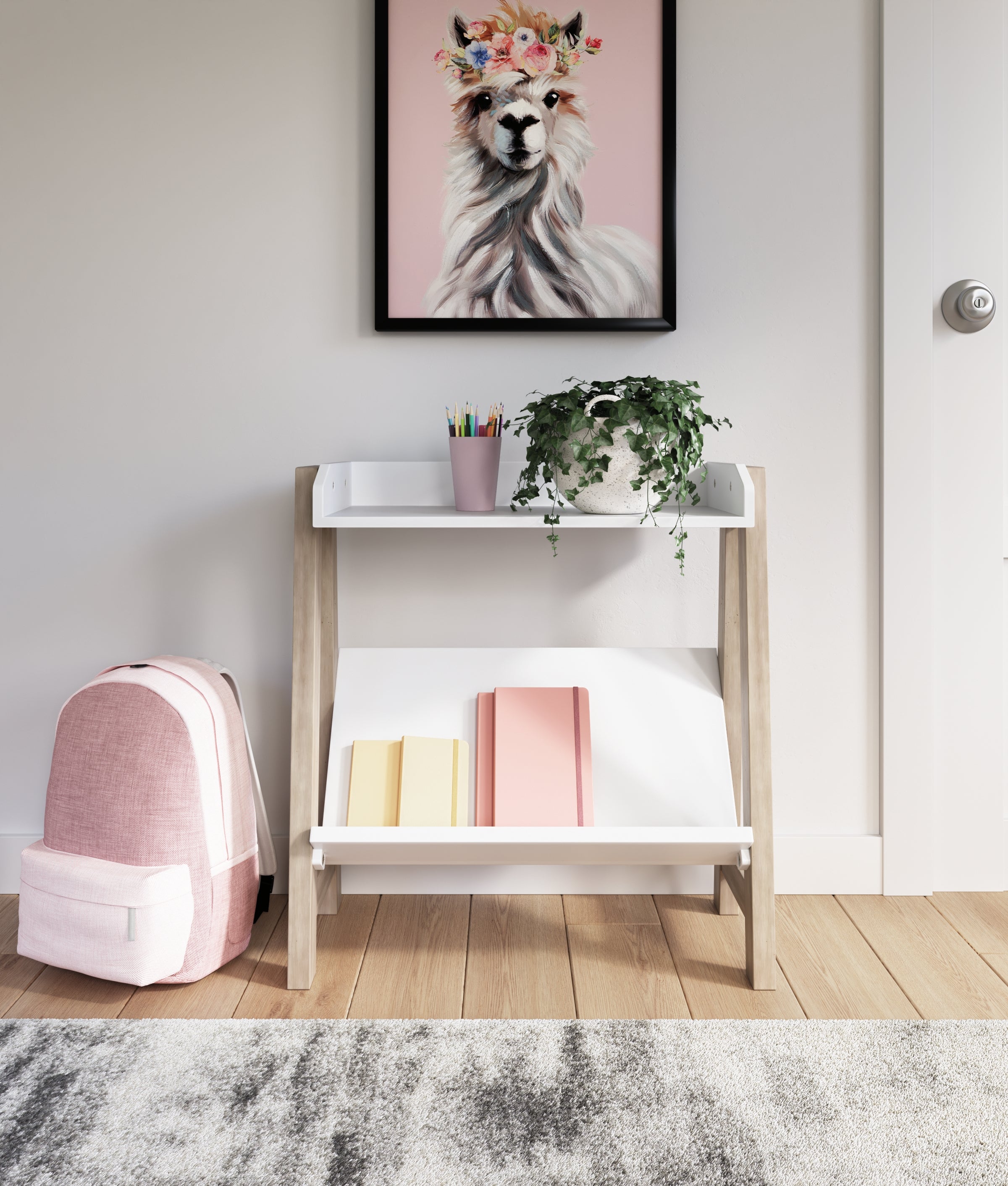 Tampa Furniture Outlet Lutz - Ashley Furniture - Blariden Bookcase - Small Bookcase / White/Tan - A4000361