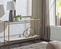 Tampa Furniture Outlet Lutz - Ashley Furniture - Ryandale Console Sofa Table - Console Sofa Table / Antique Brass Finish - A4000443