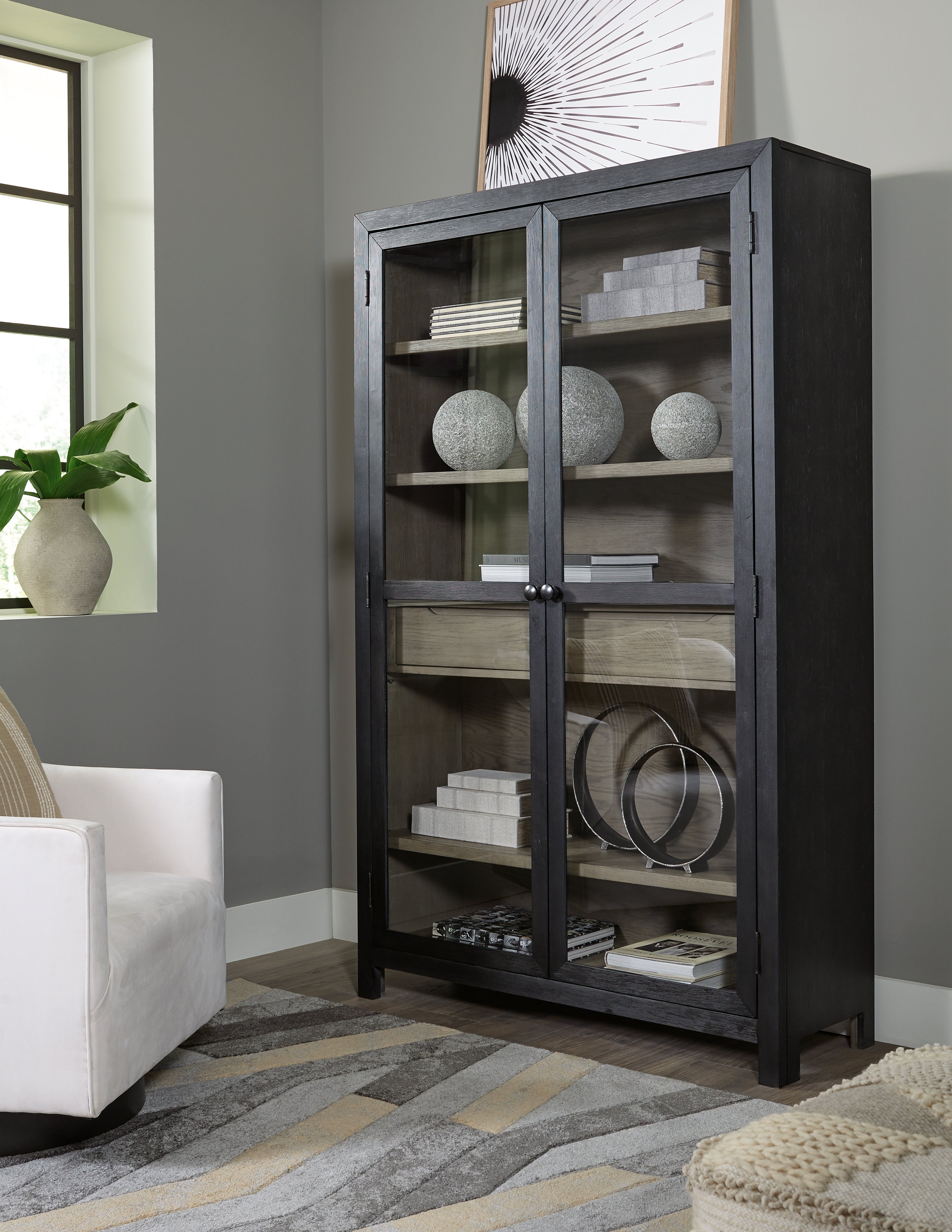 Tampa Furniture Outlet Lutz - Ashley Furniture - Lenston Accent Cabinet - Accent Cabinet / Black/Gray - A4000507