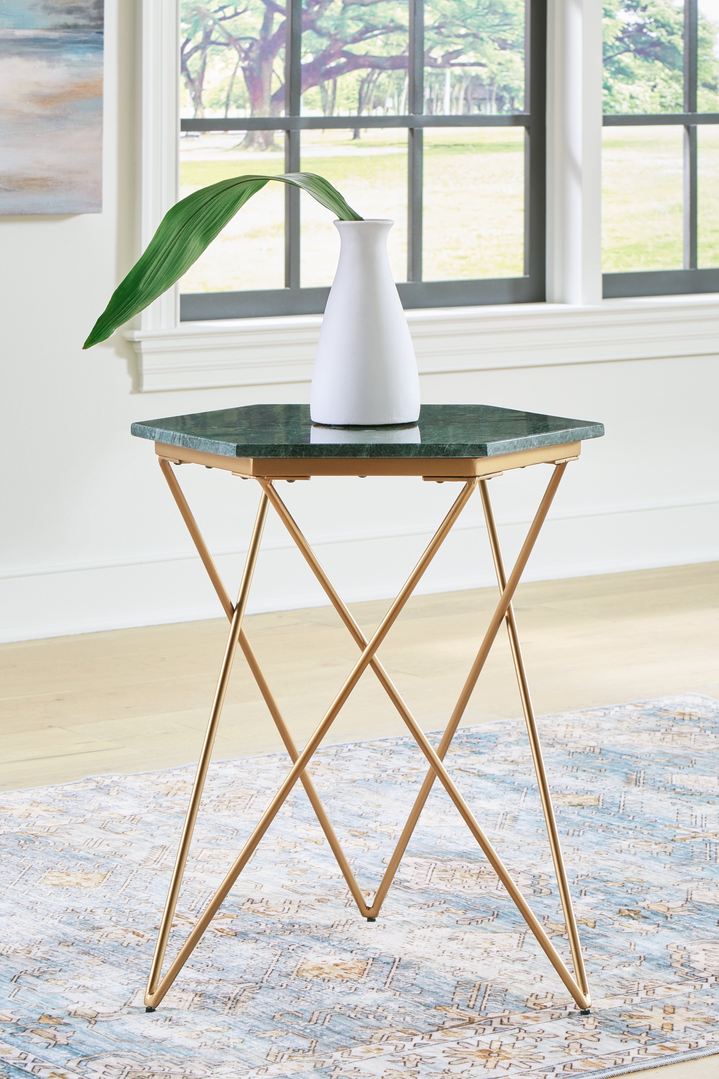 Tampa Furniture Outlet Lutz - Ashley Furniture - Engelton Accent Table - Accent Table / Green/Gold - A4000526