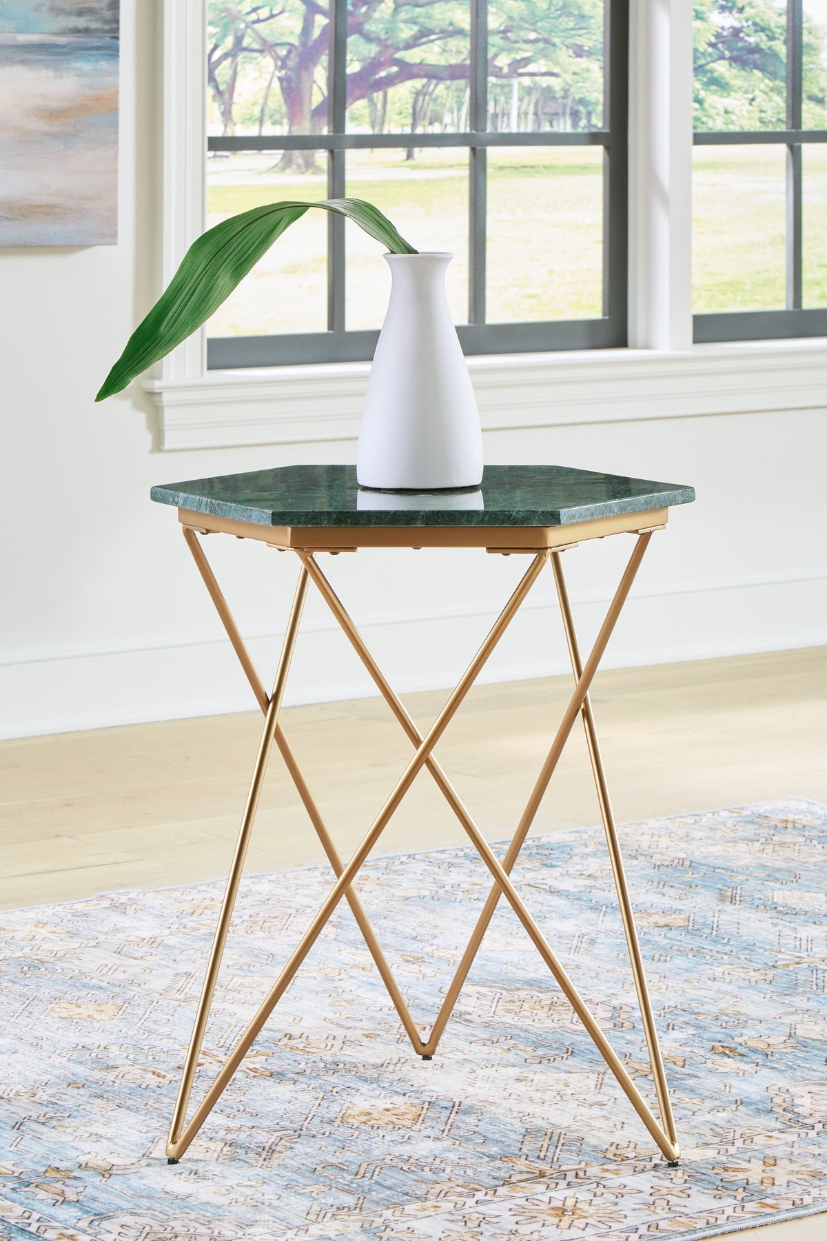 Tampa Furniture Outlet Lutz - Ashley Furniture - Engelton Accent Table - Accent Table / Green/Gold - A4000526