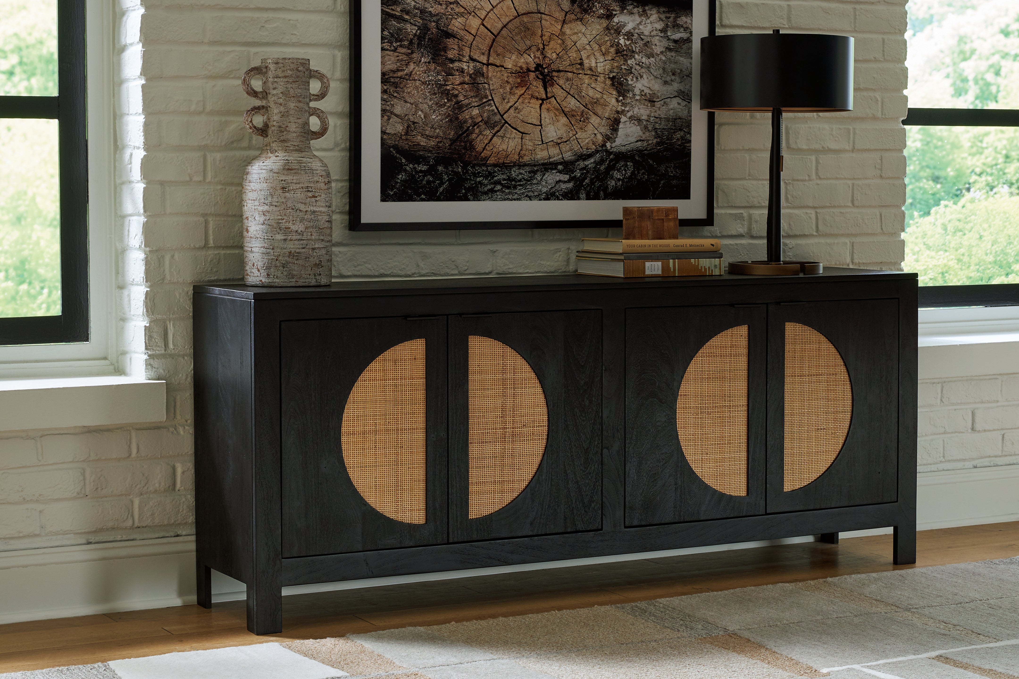 Tampa Furniture Outlet Lutz - Ashley Furniture - Cliffiings Accent Cabinet - Accent Cabinet / Black/Natural - A4000575