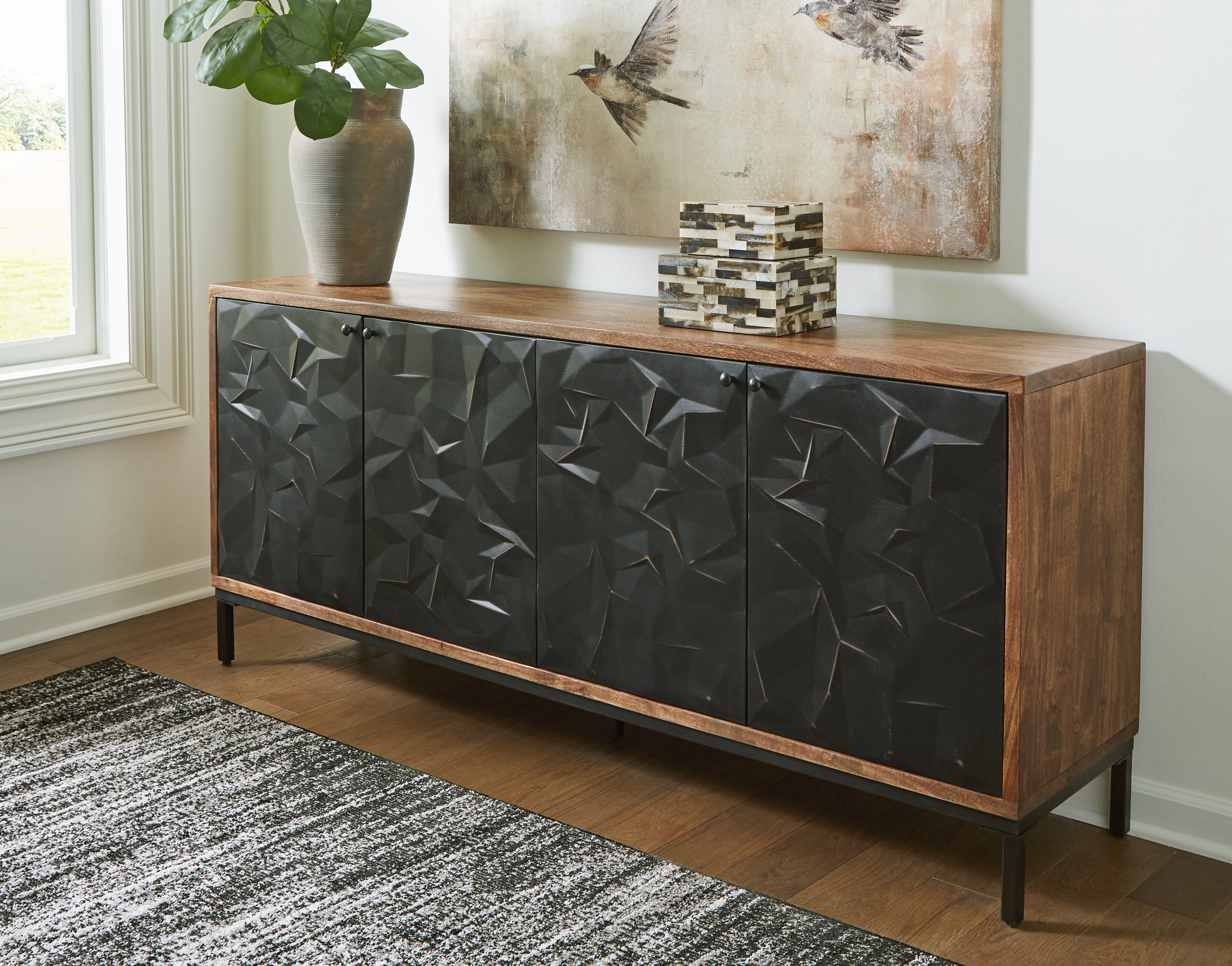 Tampa Furniture Outlet Lutz - Ashley Furniture - Dorannby Accent Cabinet - Accent Cabinet / Black/Brown - A4000649