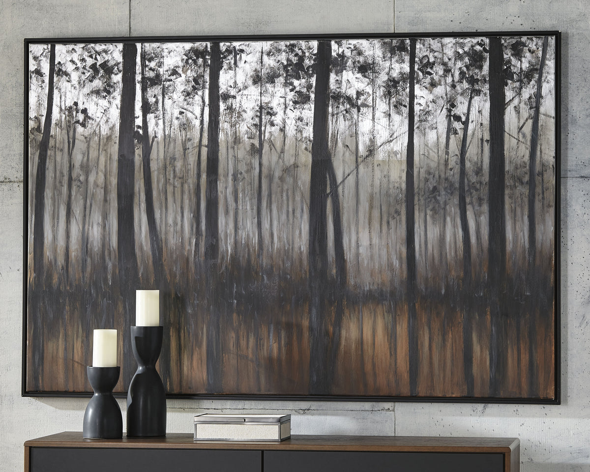 Tampa Furniture Outlet Lutz - Ashley Furniture - Philyra Wall Decor - Wall Art / Black/Orange/Silver - A8000253
