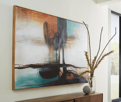 Tampa Furniture Outlet Lutz - Ashley Furniture - Brunonia Wall Decor - Wall Art / Teal/Orange/Black - A8000337
