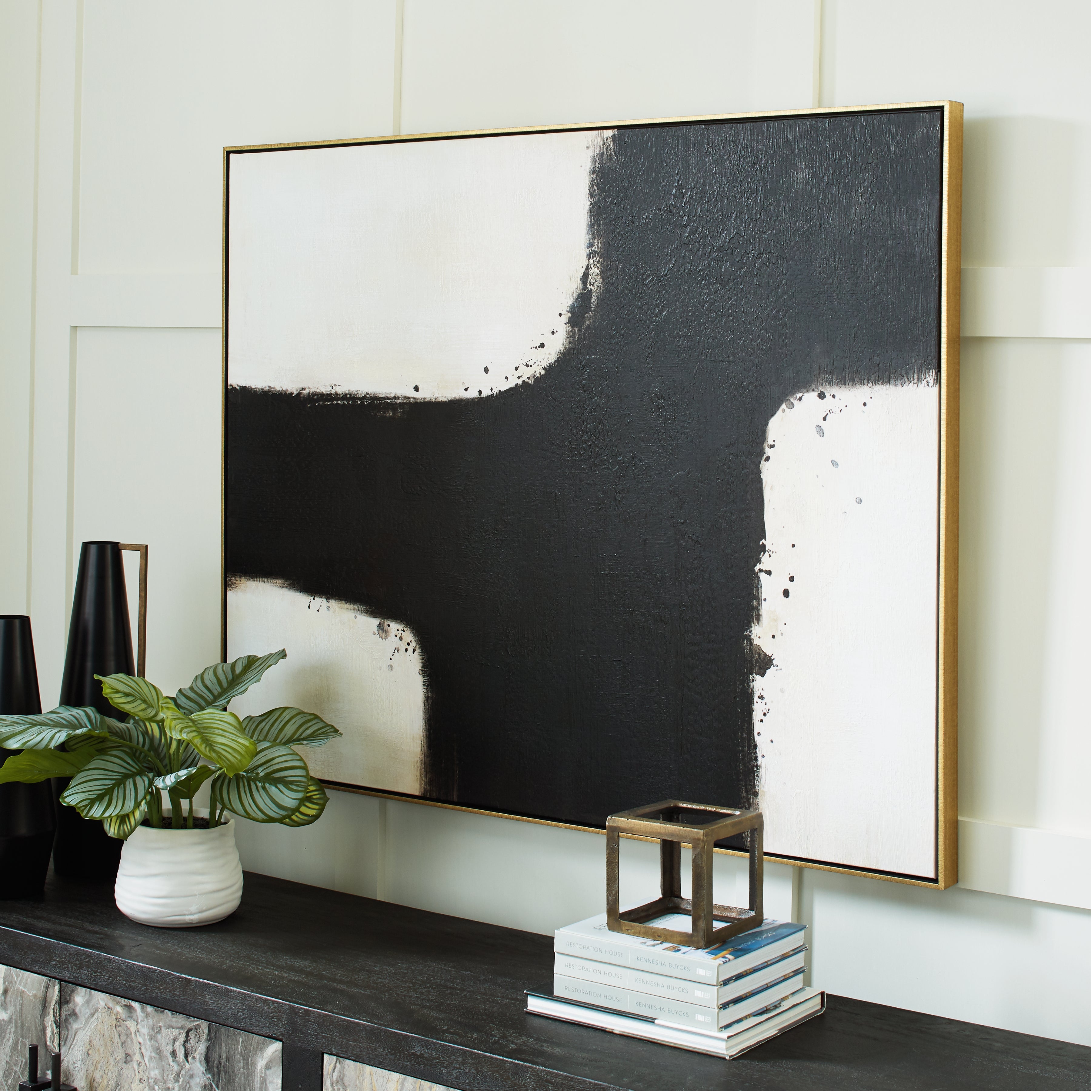Tampa Furniture Outlet Lutz - Ashley Furniture - Reighlea Wall Decor - Wall Art / Black/White - A8000352