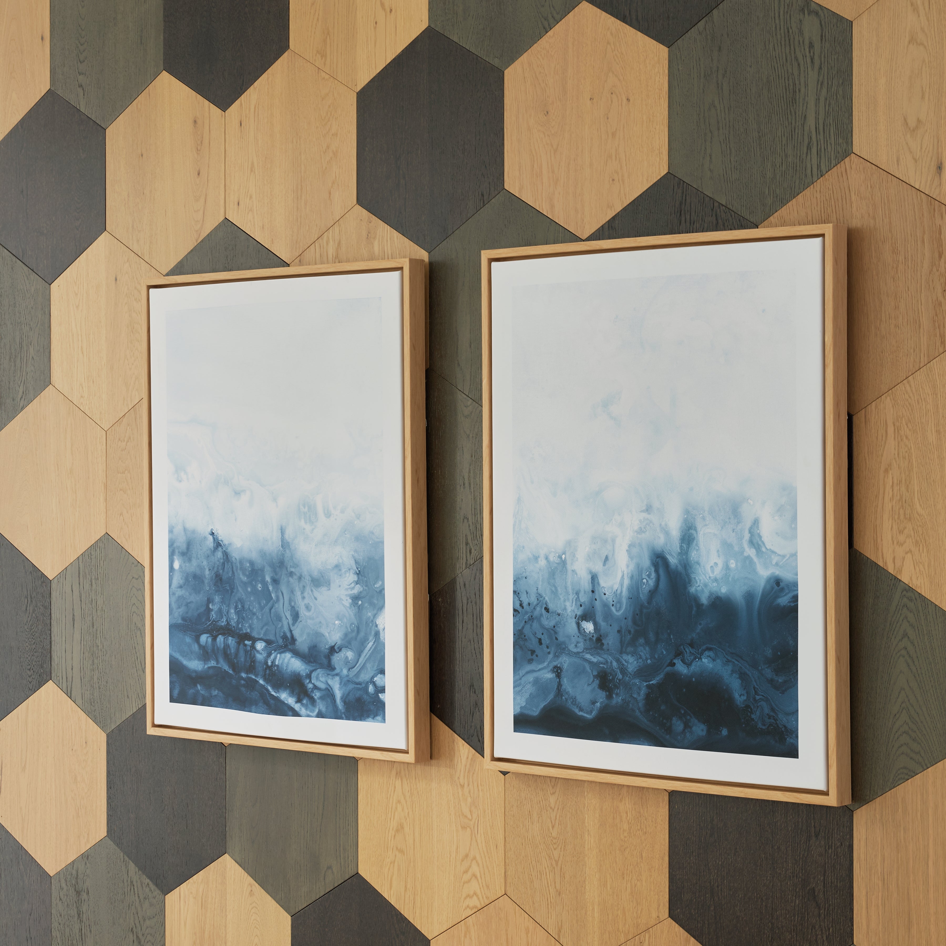 Tampa Furniture Outlet Lutz - Ashley Furniture - Holport Wall Decor - Wall Art Set (Set of 2) / Blue/White - A8000368