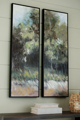 Tampa Furniture Outlet Lutz - Ashley Furniture - Dansot Wall Decor - Wall Art Set (Set of 2) / Green/Brown - A8000393