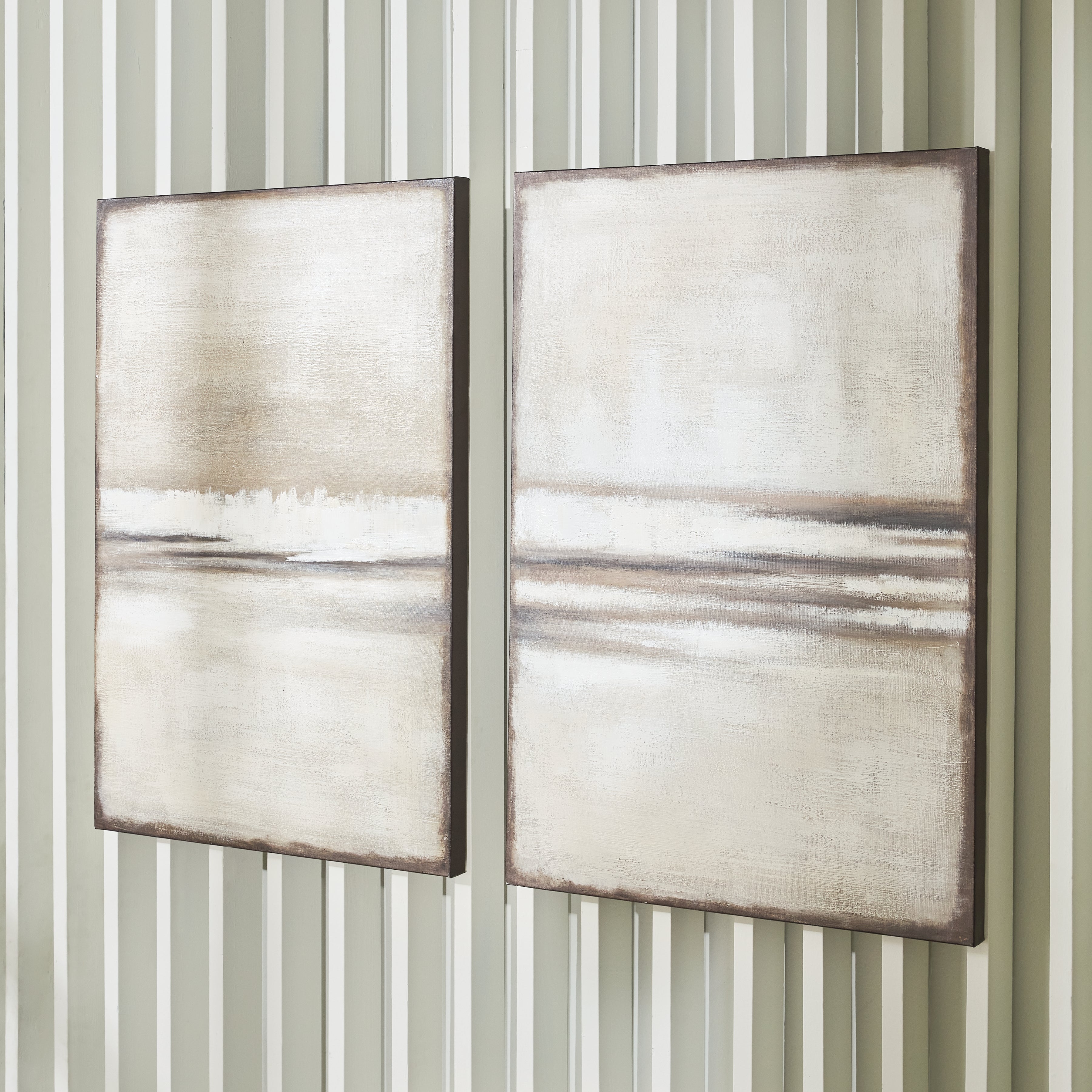 Tampa Furniture Outlet Lutz - Ashley Furniture - Brockdunn Wall Decor - Wall Art Set (Set of 2) / Tan/Brown - A8000403