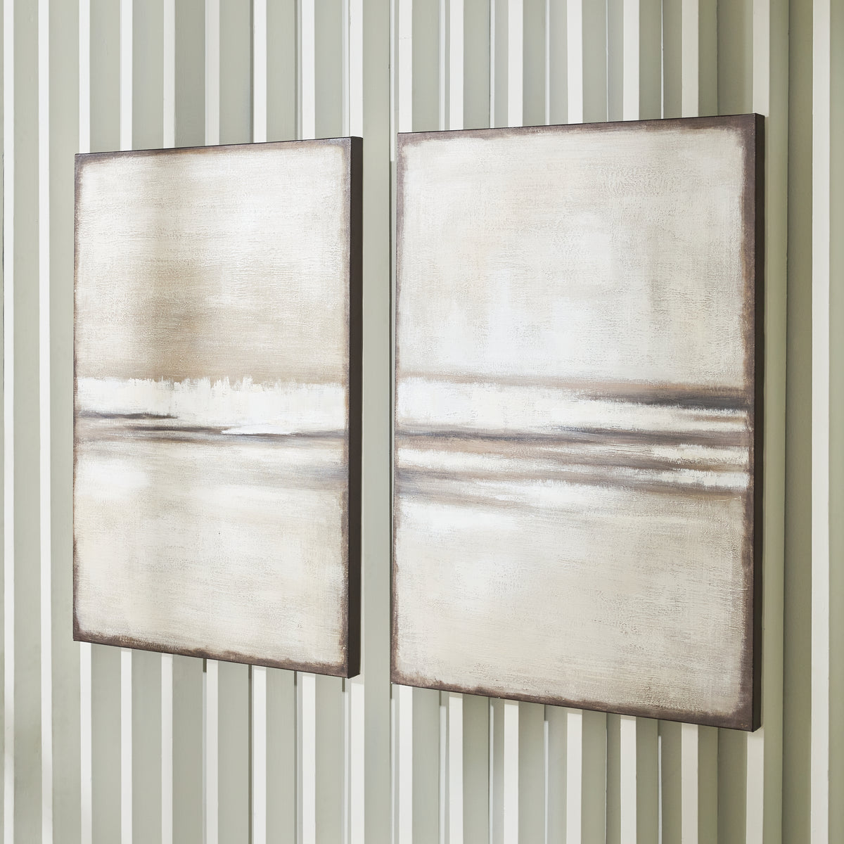 Tampa Furniture Outlet Lutz - Ashley Furniture - Brockdunn Wall Decor - Wall Art Set (Set of 2) / Tan/Brown - A8000403