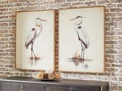 Tampa Furniture Outlet Lutz - Ashley Furniture - Aubinell Wall Decor - Wall Art Set (Set of 2) / Beige - A8000414