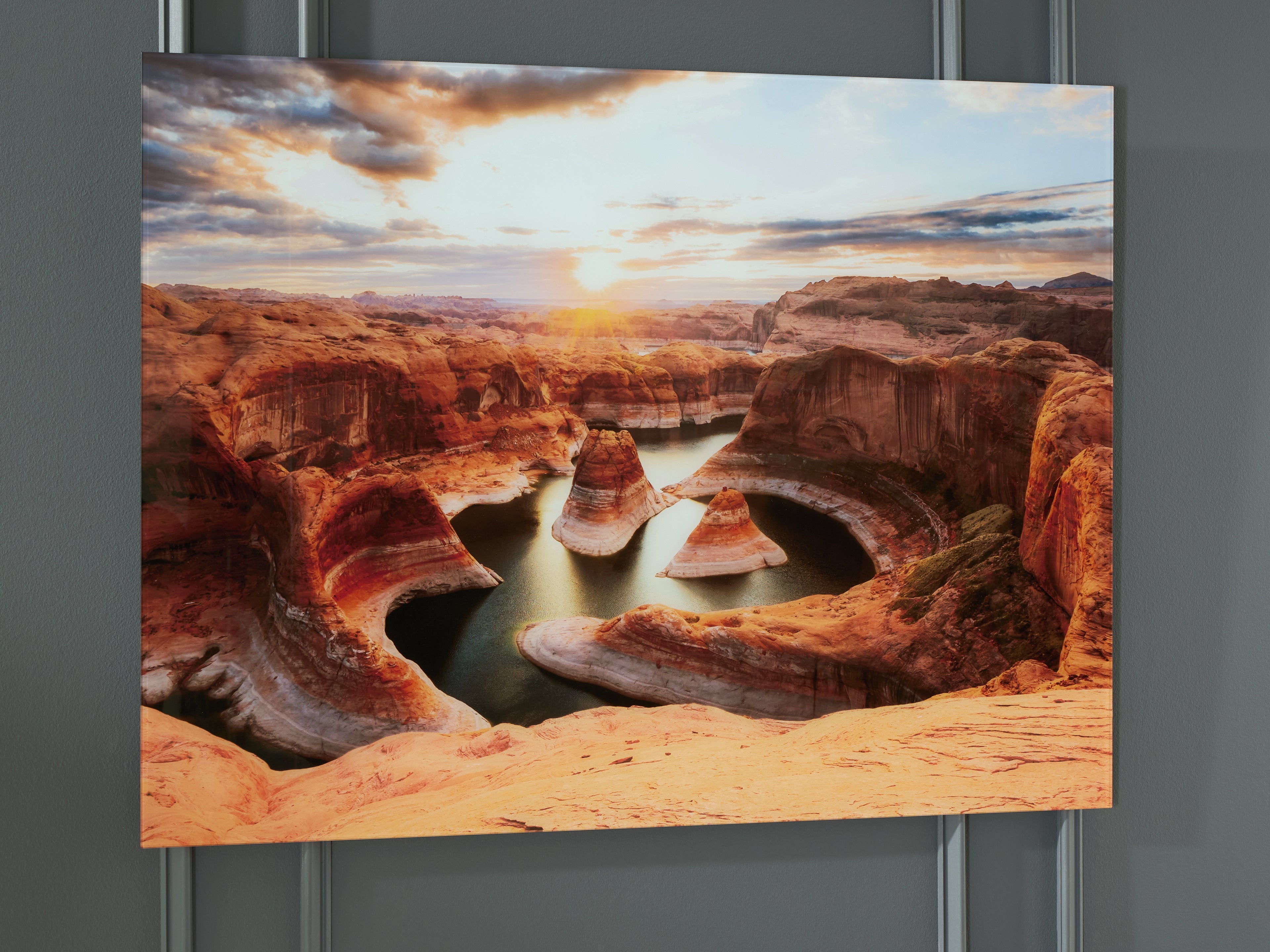 Tampa Furniture Outlet Lutz - Ashley Furniture - Deemsdon Wall Decor - Wall Art / Blue/Amber - A8000436