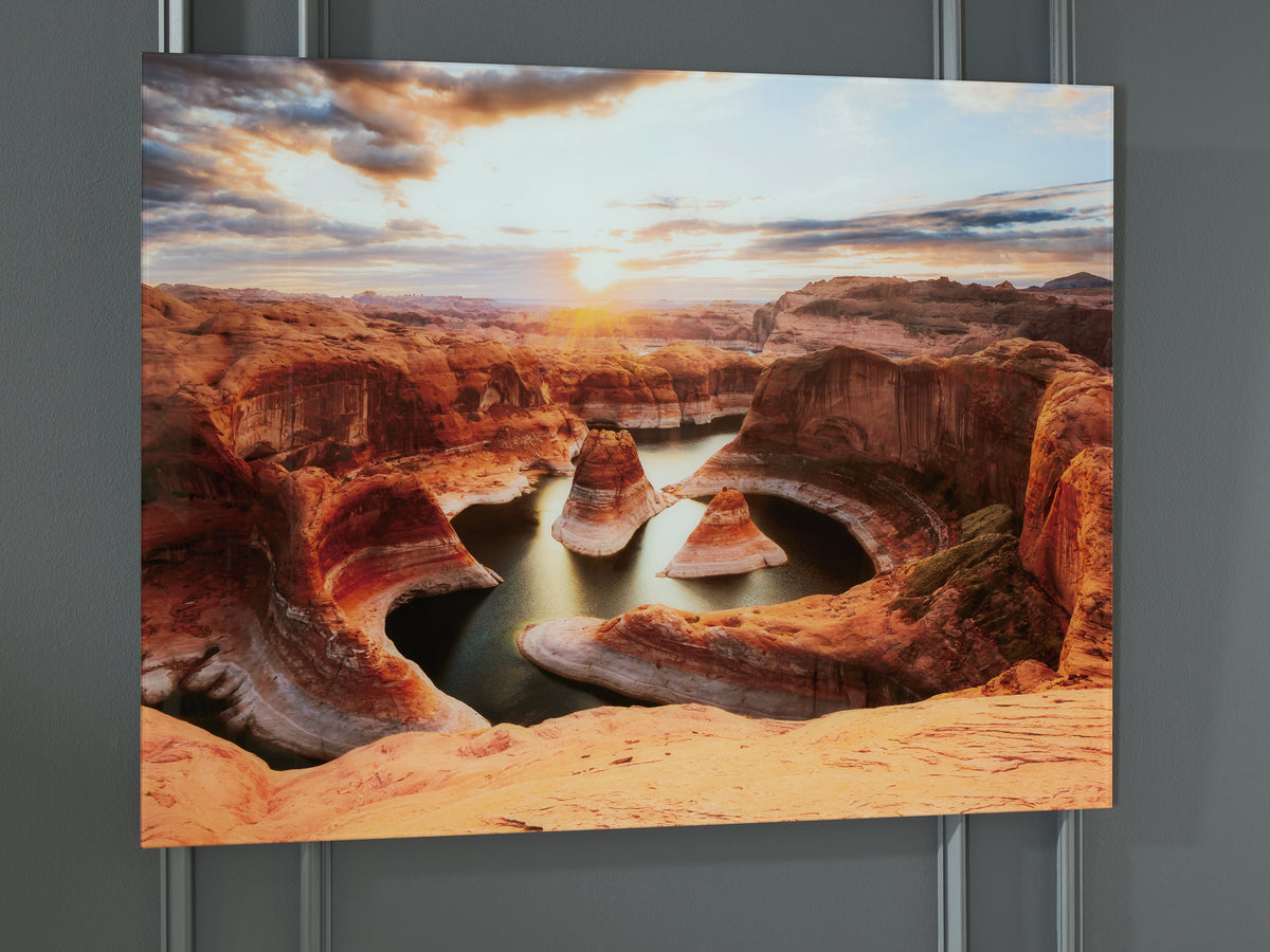 Tampa Furniture Outlet Lutz - Ashley Furniture - Deemsdon Wall Decor - Wall Art / Blue/Amber - A8000436