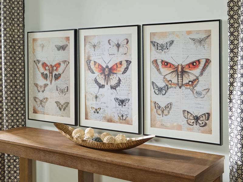 Tampa Furniture Outlet Lutz - Ashley Furniture - Jossletts Wall Decor - Wall Art Set (3/CN) / Orange/Black/Ivory - A8000490