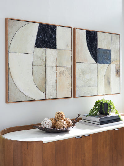 Tampa Furniture Outlet Lutz - Ashley Furniture - Bexlen Wall Decor - Wall Art Set (Set of 2) / Tan/Taupe/Black - A8000498