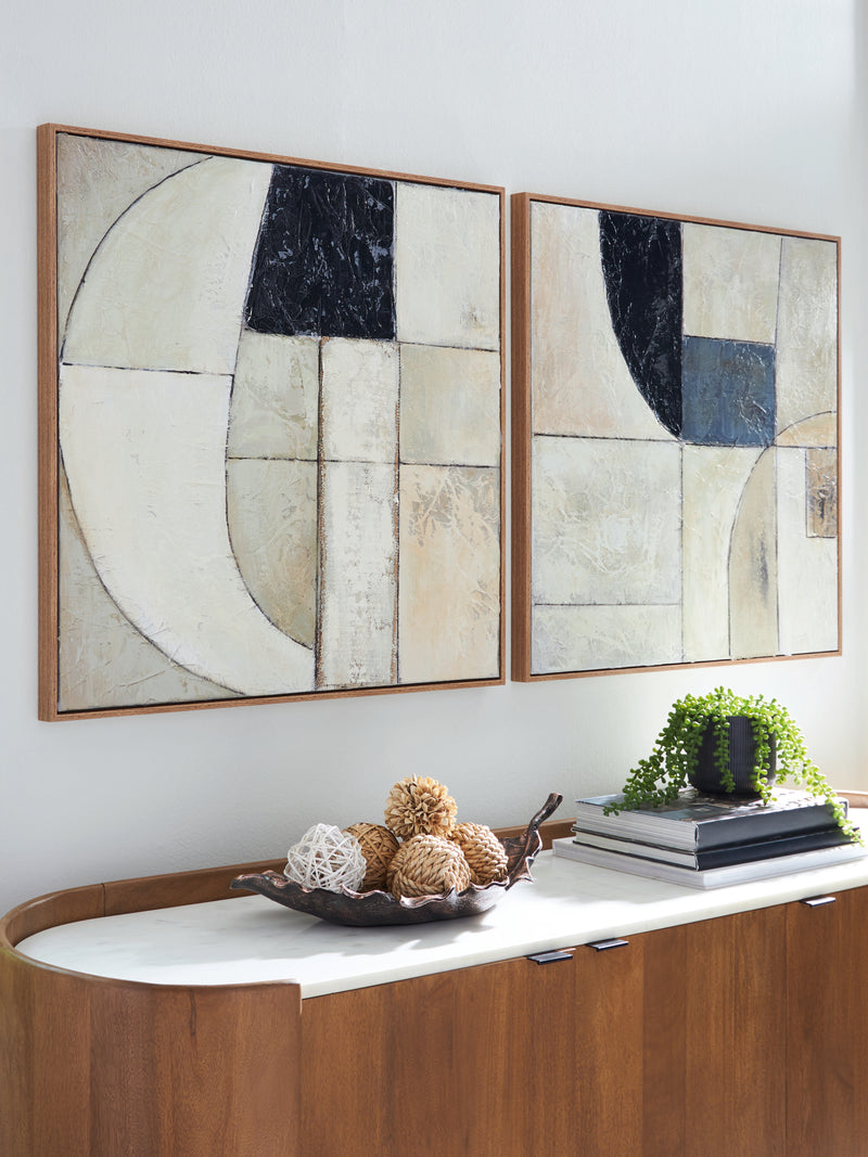 Tampa Furniture Outlet Lutz - Ashley Furniture - Bexlen Wall Decor - Wall Art Set (Set of 2) / Tan/Taupe/Black - A8000498