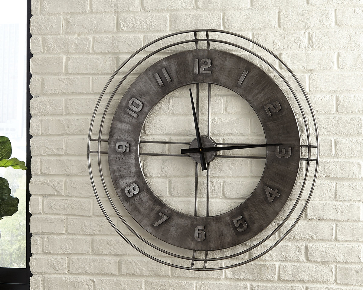 Tampa Furniture Outlet Lutz - Ashley Furniture - Ana Sofia Wall Decor - Wall Clock / Antique Gray - A8010068