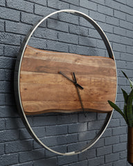 Tampa Furniture Outlet Lutz - Ashley Furniture - Panchali Wall Decor - Wall Clock / Brown/Silver Finish - A8010198