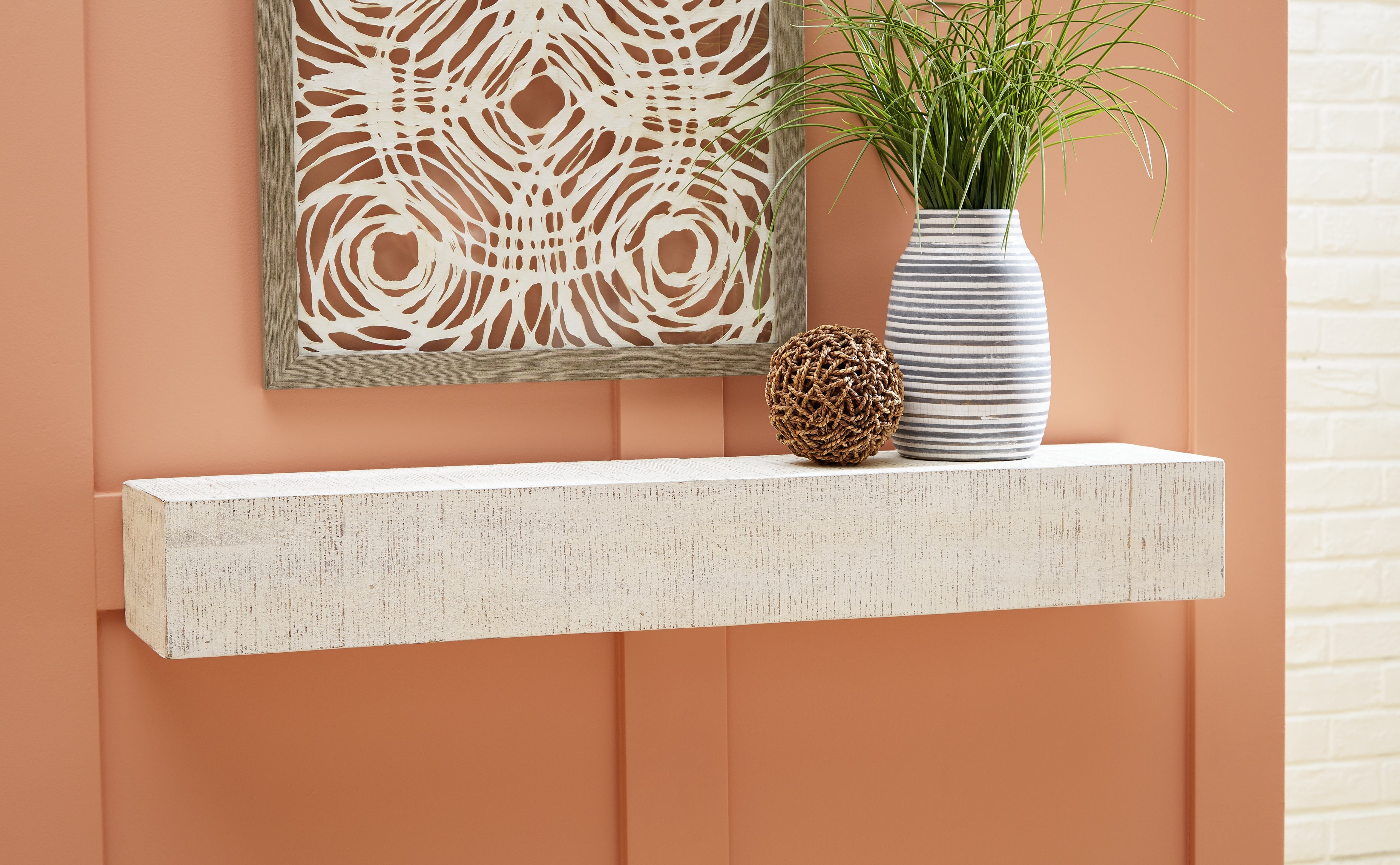 Tampa Furniture Outlet Lutz - Ashley Furniture - Cadmon Wall Decor - Wall Shelf / Antique White - A8010259