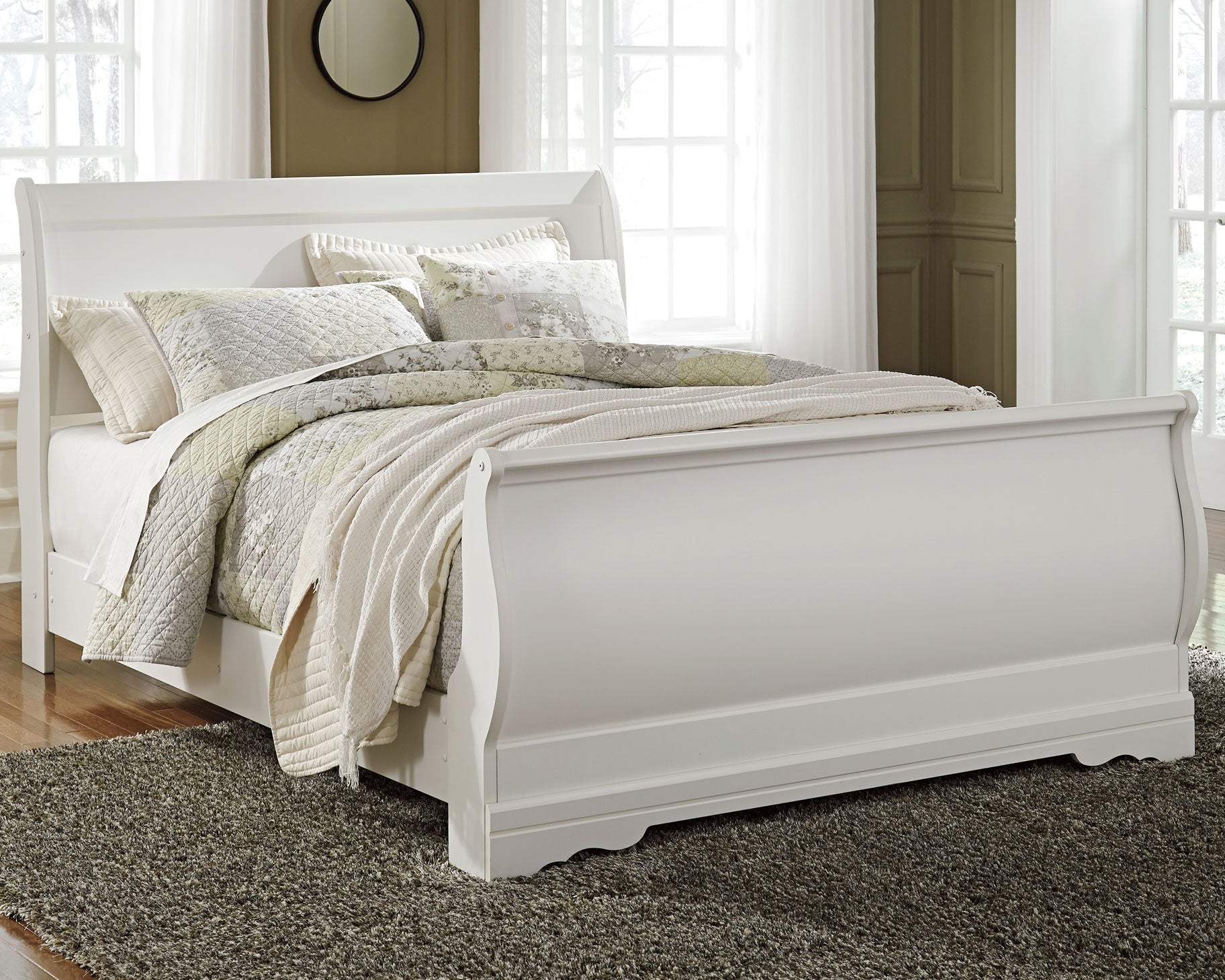 Tampa Furniture Outlet Lutz - Ashley Furniture - Anarasia Bedroom - Queen Sleigh Bed / White - B129B4