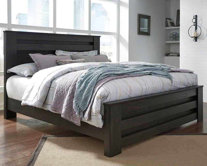 Tampa Furniture Outlet Lutz - Ashley Furniture - Brinxton Bedroom - King Panel Bed / Charcoal - B249B4