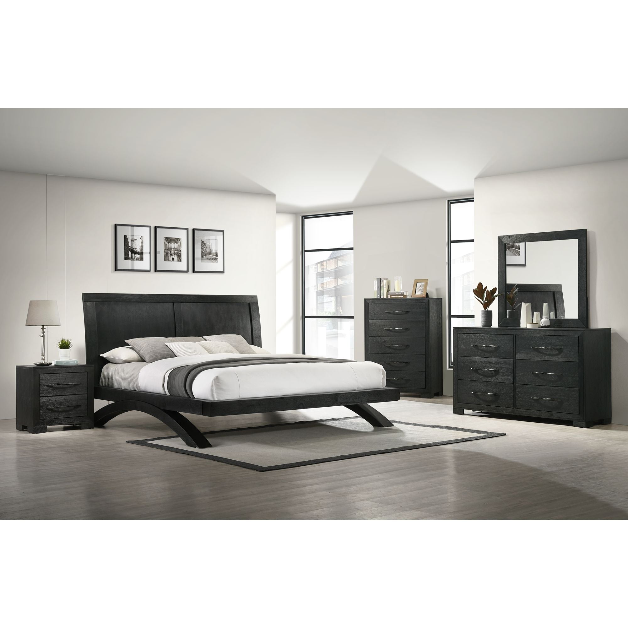 Allan Full Bed in Black – SKU B-3410-8-FB | Elements