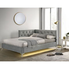 Amberley Full UPH Corner Bed with LED and USB in Grey – SKU B-480-3-FCB | Elements