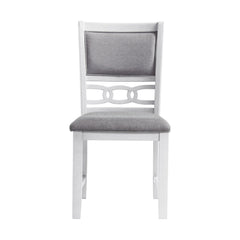 Amherst Dining Side Chair W/Fabric Cushion Side Stretcher White Finish (2 Per Pack)