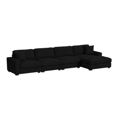 Arizona Modular RHF Chaise with 1 pillow 20" in Steno Black