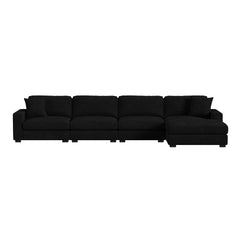 Arizona Modular RHF Chaise with 1 pillow 20" in Steno Black