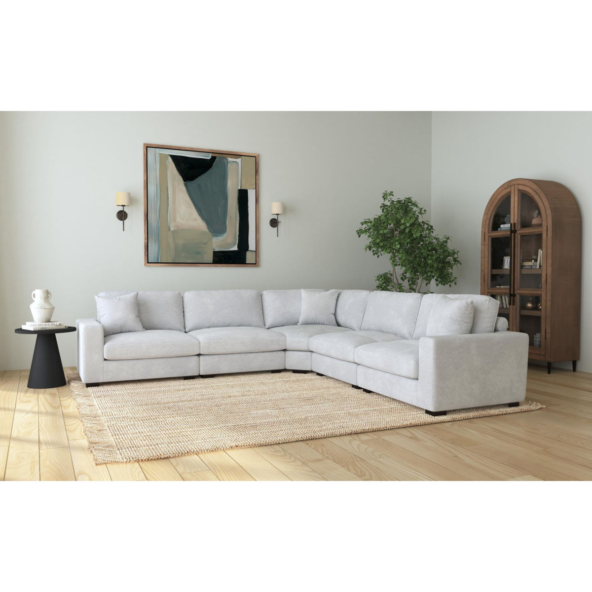 Arizona Modular Armless Chair in Steno Stone – SKU U-8540-9443-103 | Elements