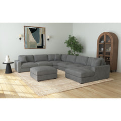 Arizona Modular RHF Chaise with 1 pillow 20" in Steno Charcoal