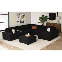 Arizona Modular Armless Chair in Steno Black