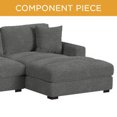 Arizona Modular RHF Chaise with 1 pillow 20" in Steno Charcoal