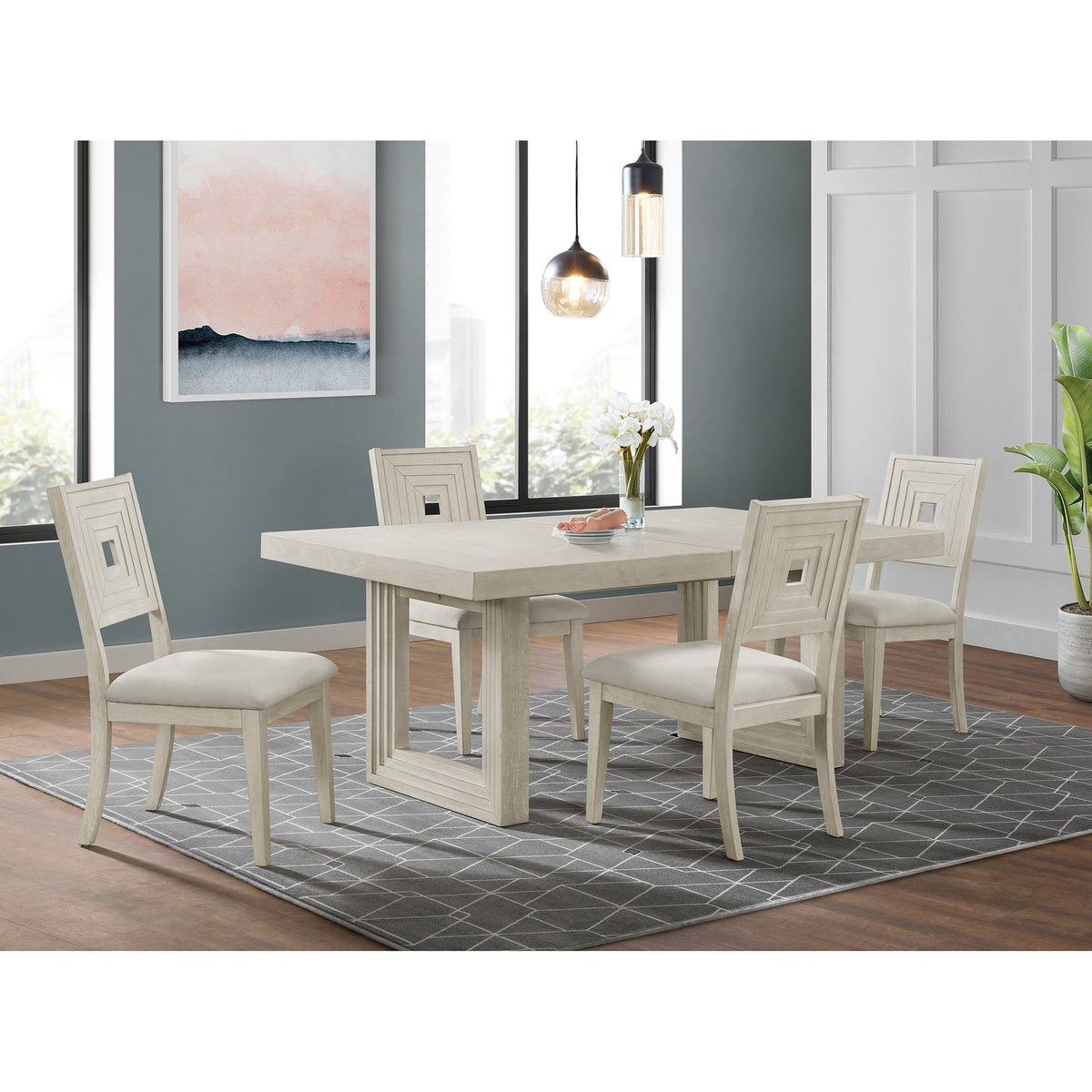Avalanche Dining Side Chair in Antique White (2 Per Carton) – SKU D-11600-7-SC | Elements