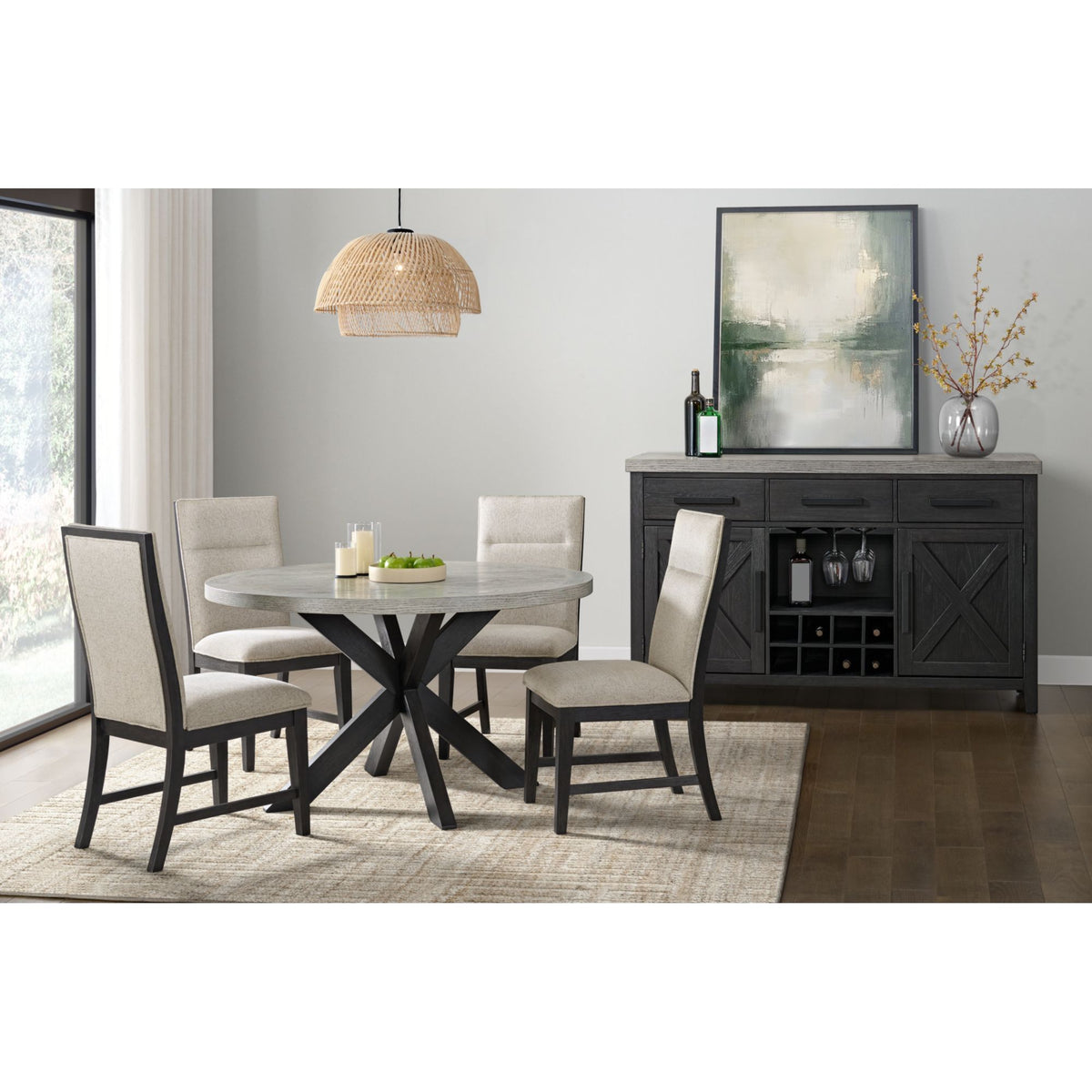 Axel Dining Chair with Light Grey Fabric in Espresso (2 Per Carton) – SKU D-16680-5-SC | Elements