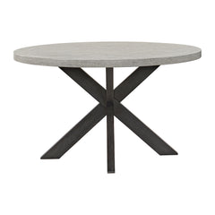 Axel Round Dining Table with Light Grey Top in Espresso