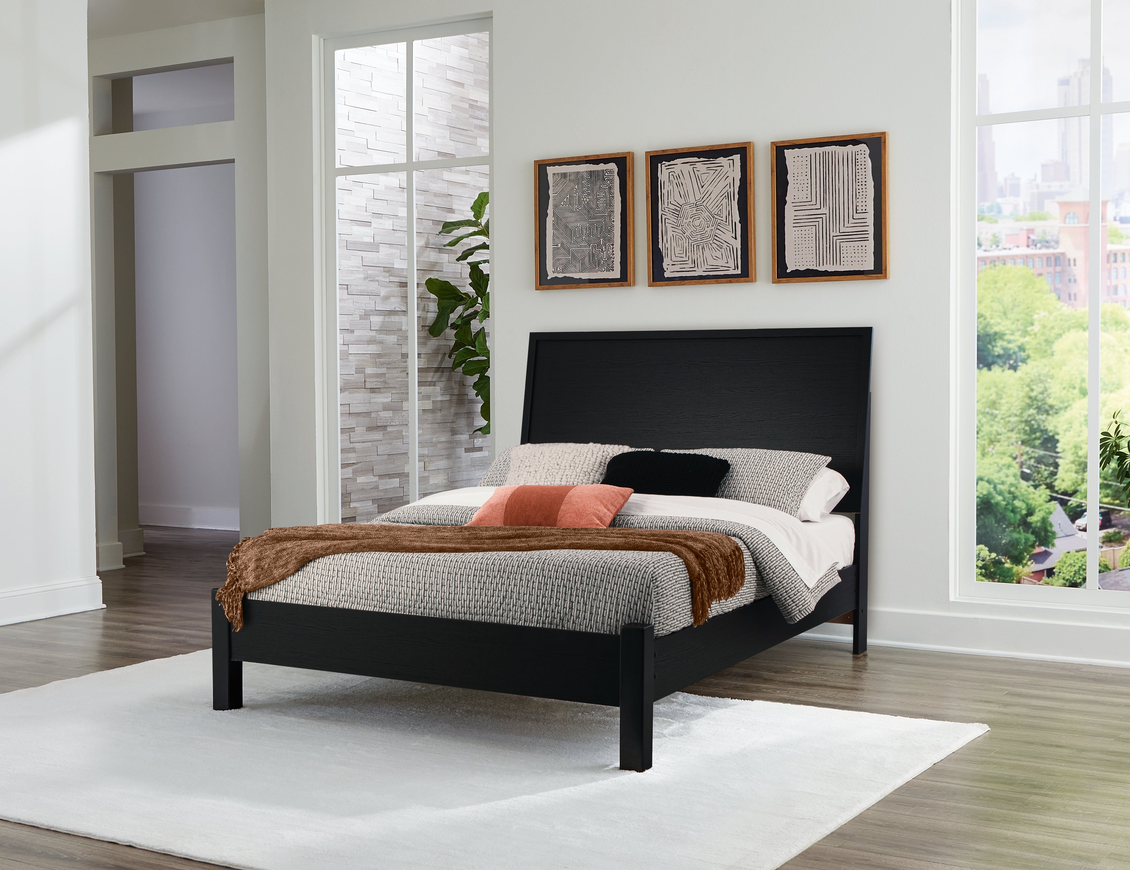 Tampa Furniture Outlet Lutz - Ashley Furniture - Danziar Bedroom - Queen Panel Bed / Black - B1013B5