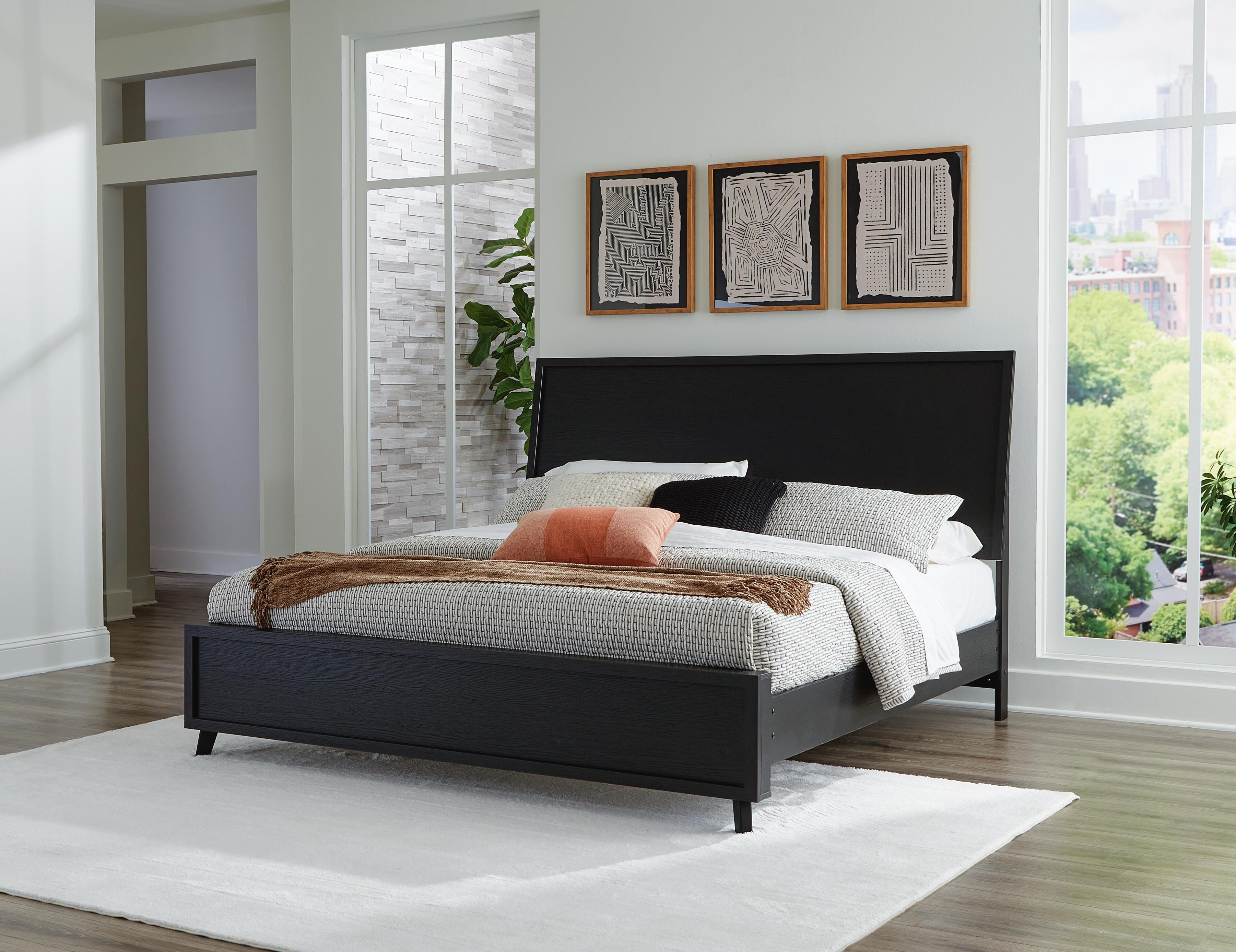 Tampa Furniture Outlet Lutz - Ashley Furniture - Danziar Bedroom - King Panel Bed / Black - B1013B7