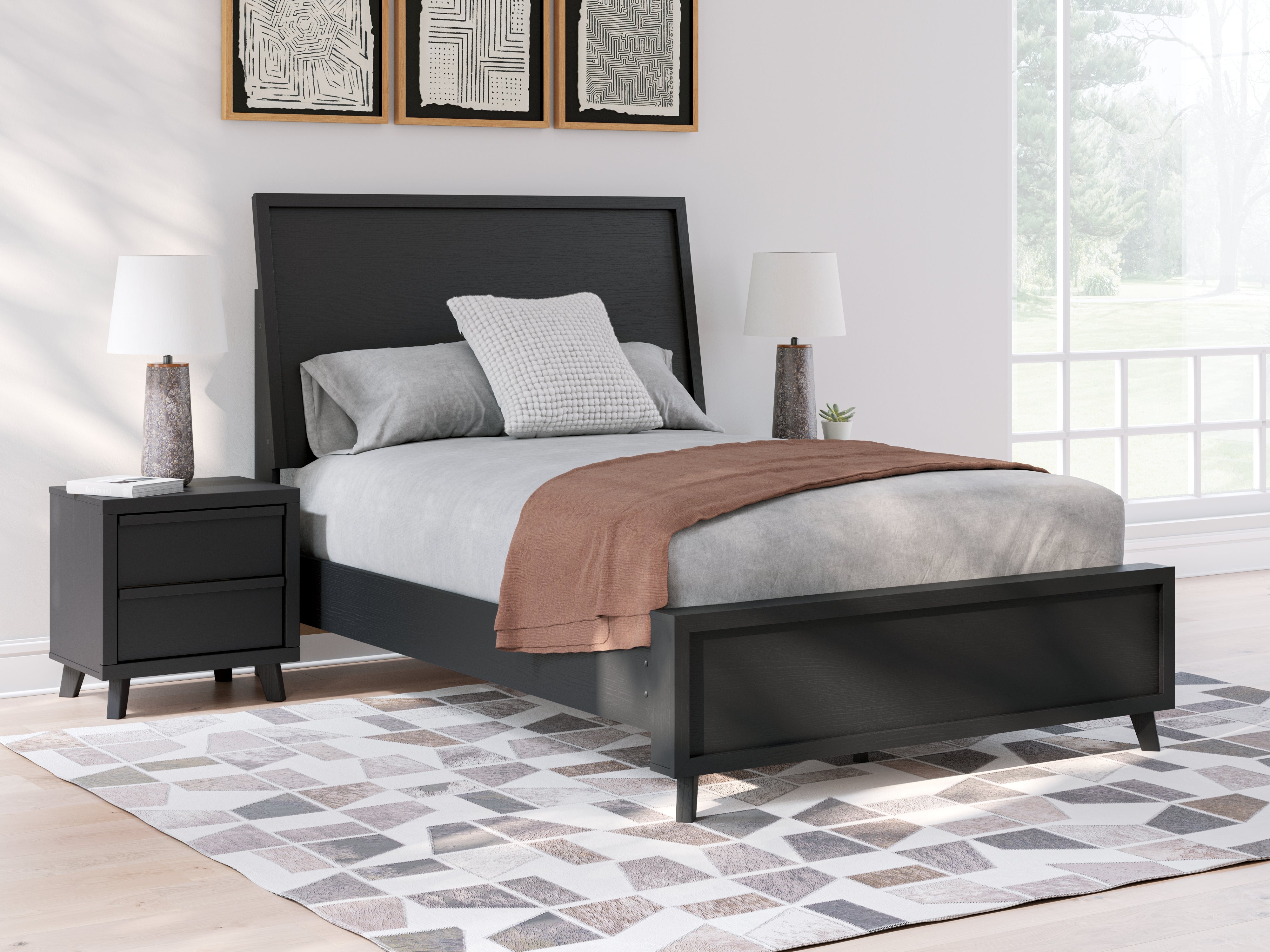 Tampa Furniture Outlet Lutz - Ashley Furniture - Danziar Bedroom - Full Panel Bed / Black - B1013B20