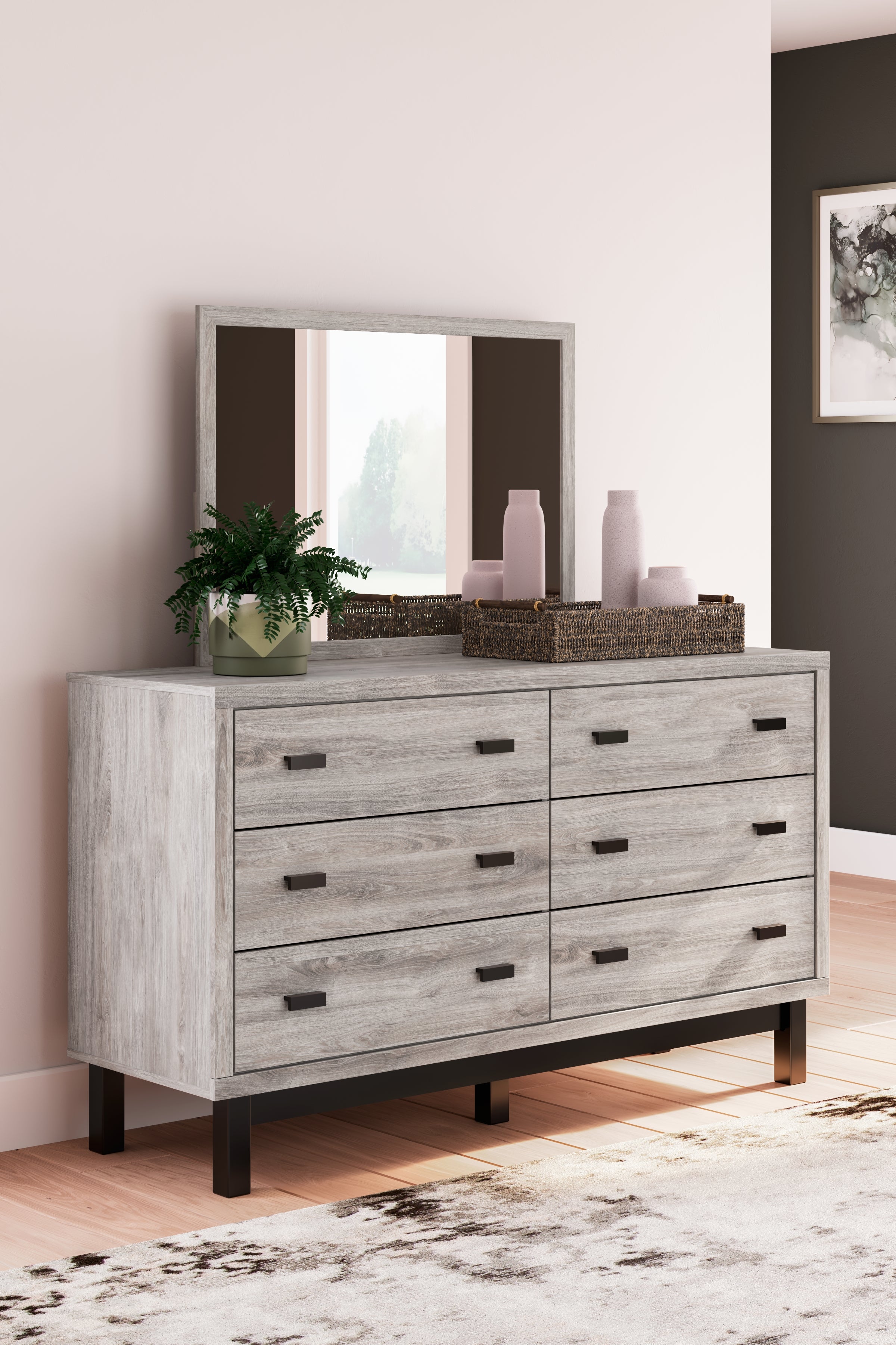 Tampa Furniture Outlet Lutz - Ashley Furniture - Vessalli Bedroom - Dresser and Mirror / Gray - B1036B1