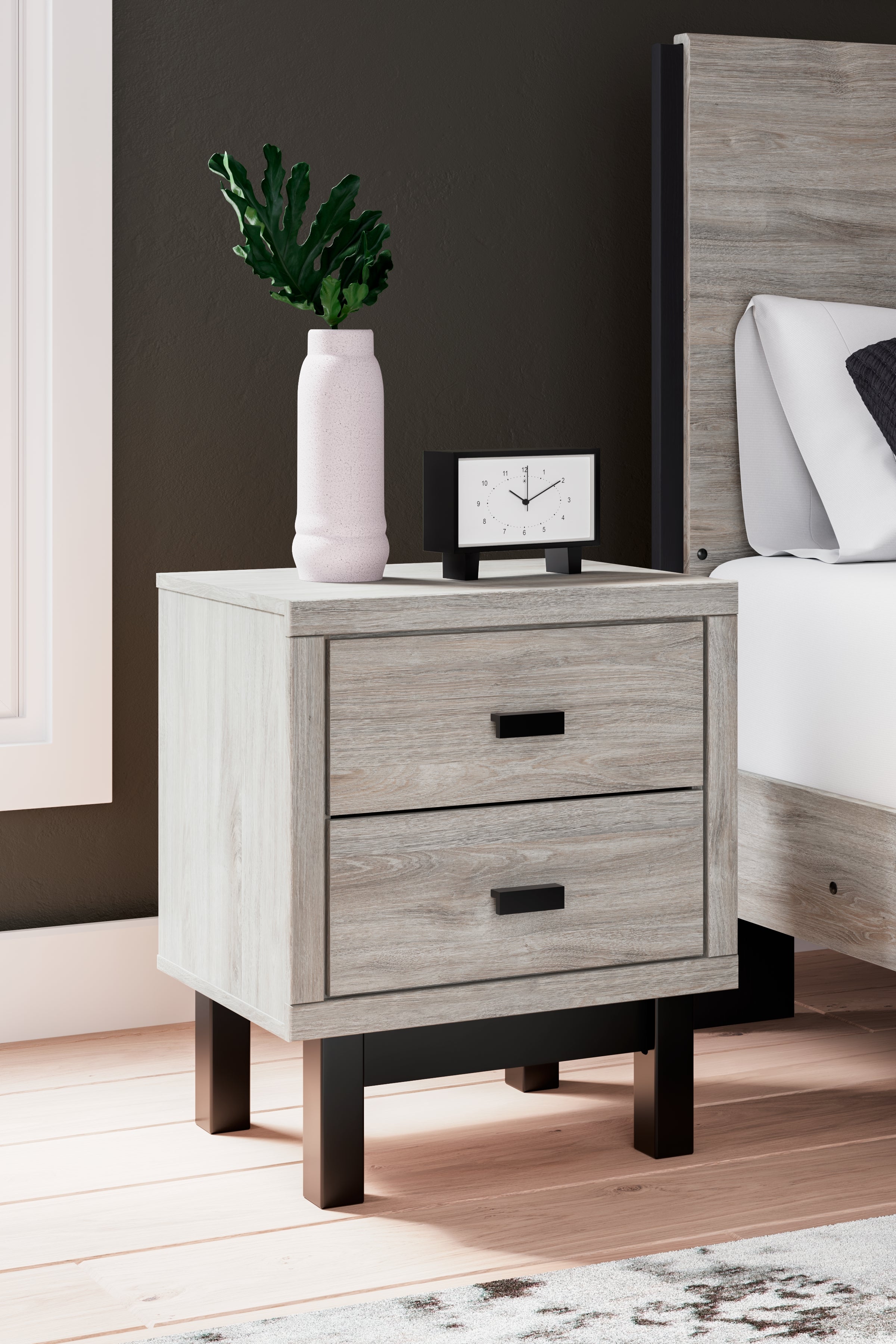 Tampa Furniture Outlet Lutz - Ashley Furniture - Vessalli Bedroom - Two Drawer Night Stand / Two-tone - B1036-92