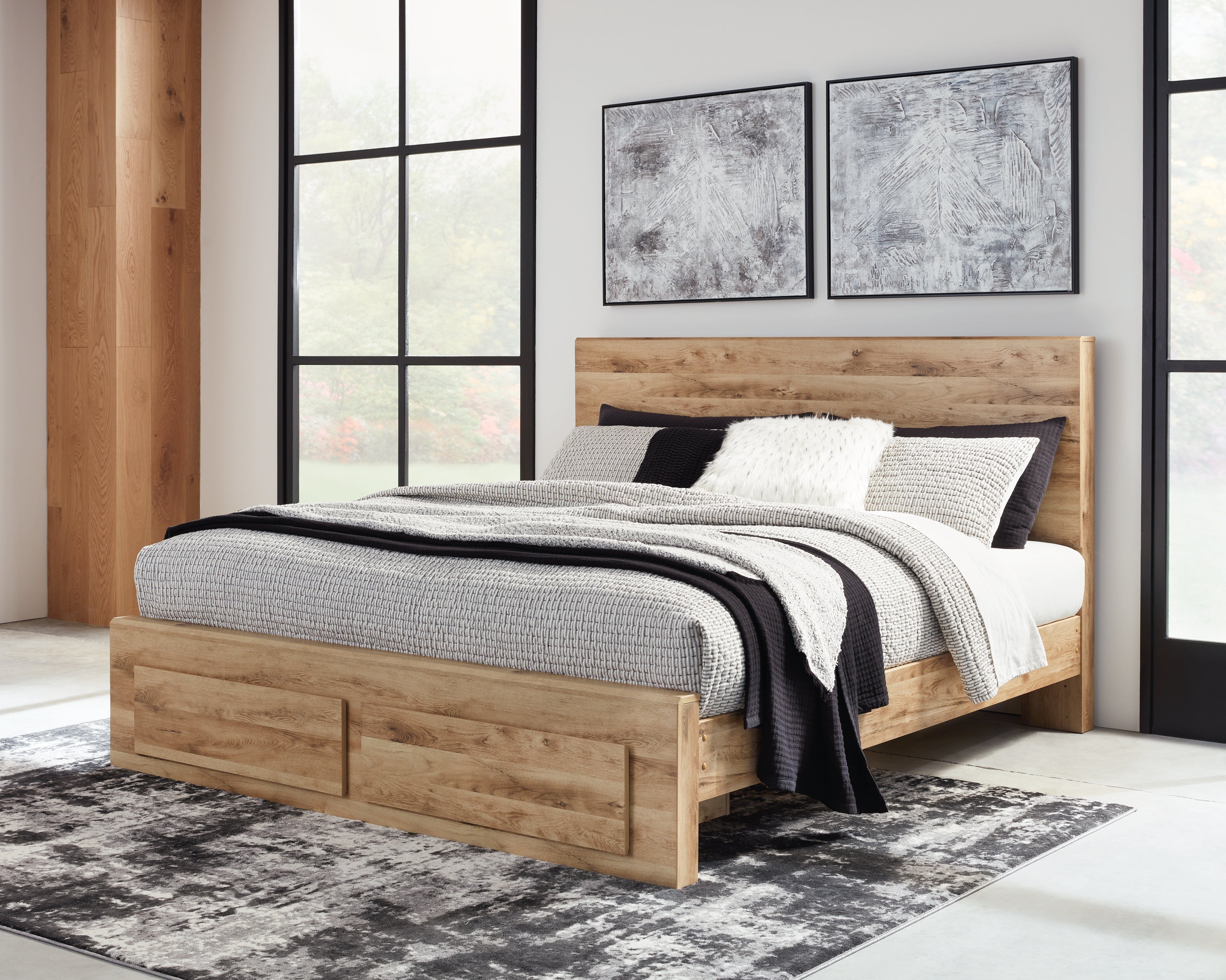 Tampa Furniture Outlet Lutz - Ashley Furniture - Hyanna Bedroom - King Panel Storage Bed / Tan Brown - B1050B11
