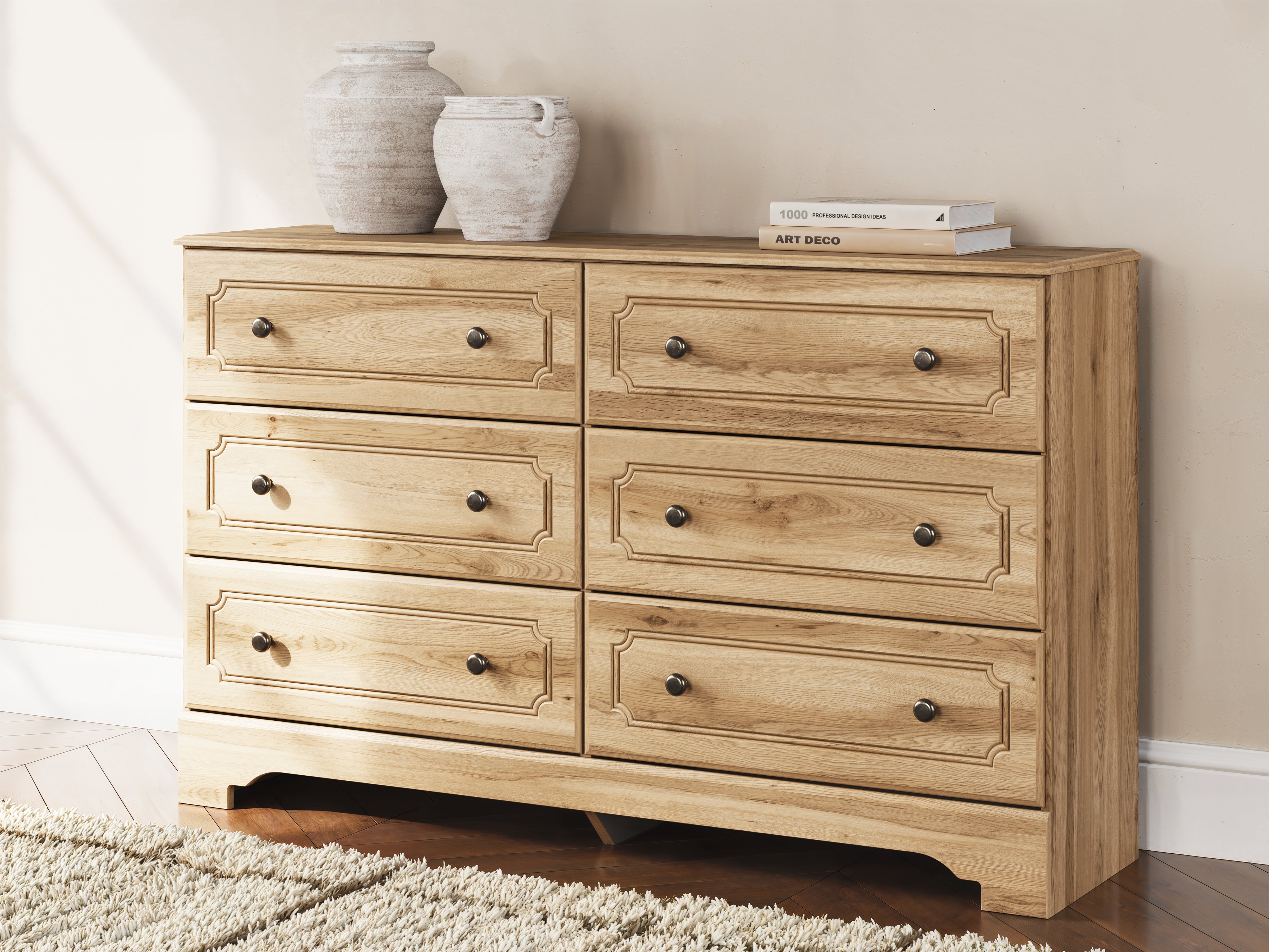 Tampa Furniture Outlet Lutz - Ashley Furniture - Aleaport Bedroom - Six Drawer Dresser / Warm Brown - PCB1075-31