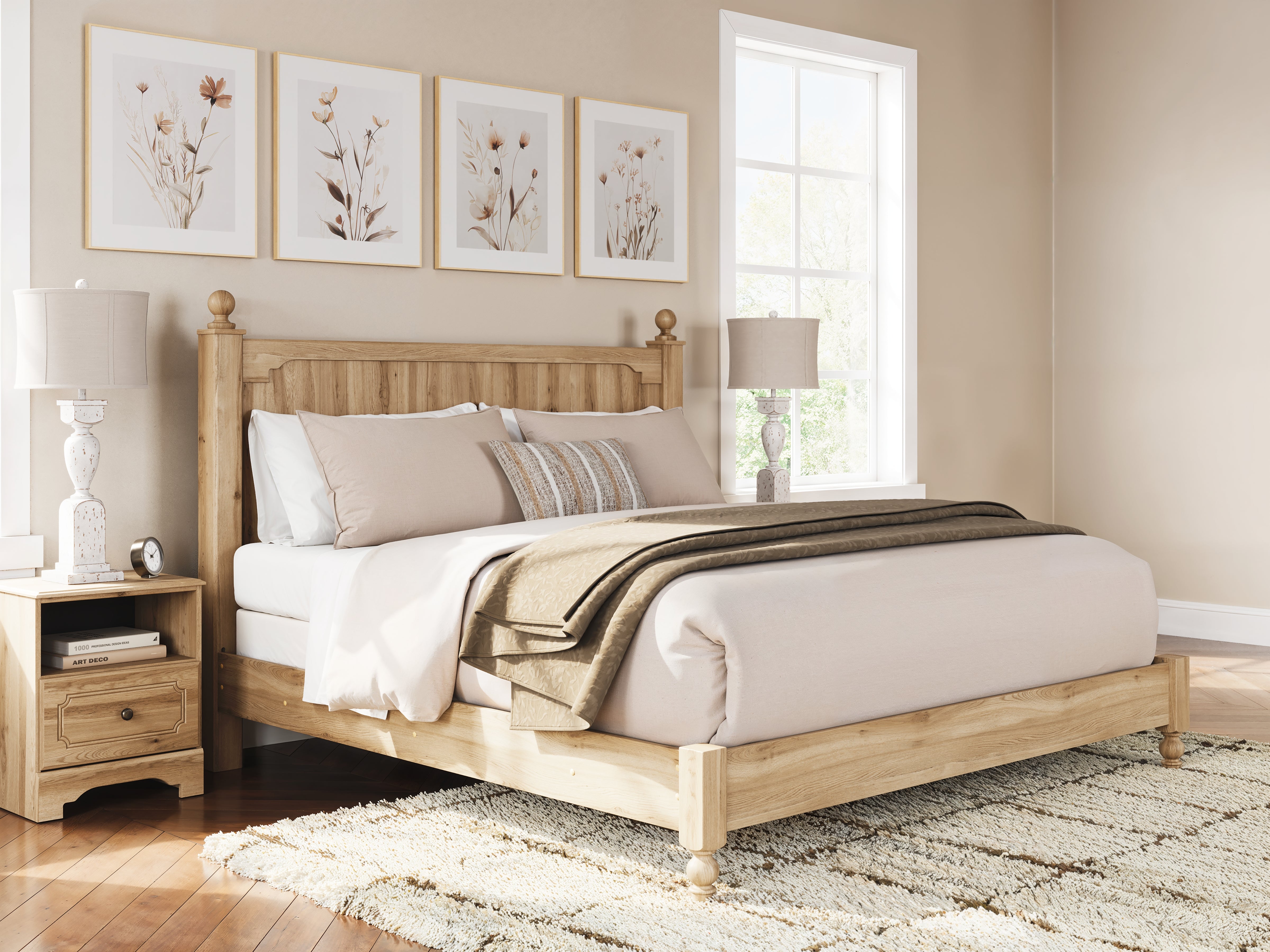 Tampa Furniture Outlet Lutz - Ashley Furniture - Aleaport Bedroom - King Panel Bed / Warm Brown - PCB1075B8