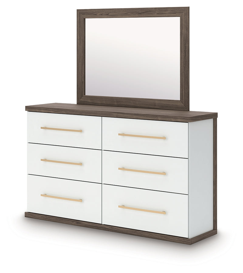 Tampa Furniture Outlet Lutz - Ashley Furniture - Kendanport Bedroom - Five Drawer Chest / Brown/White - PCB1108-46