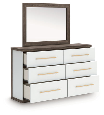 Tampa Furniture Outlet Lutz - Ashley Furniture - Kendanport Bedroom - Five Drawer Chest / Brown/White - PCB1108-46