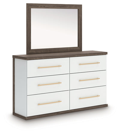 Tampa Furniture Outlet Lutz - Ashley Furniture - Kendanport Bedroom - Five Drawer Chest / Brown/White - PCB1108-46
