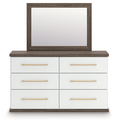 Tampa Furniture Outlet Lutz - Ashley Furniture - Kendanport Bedroom - Five Drawer Chest / Brown/White - PCB1108-46